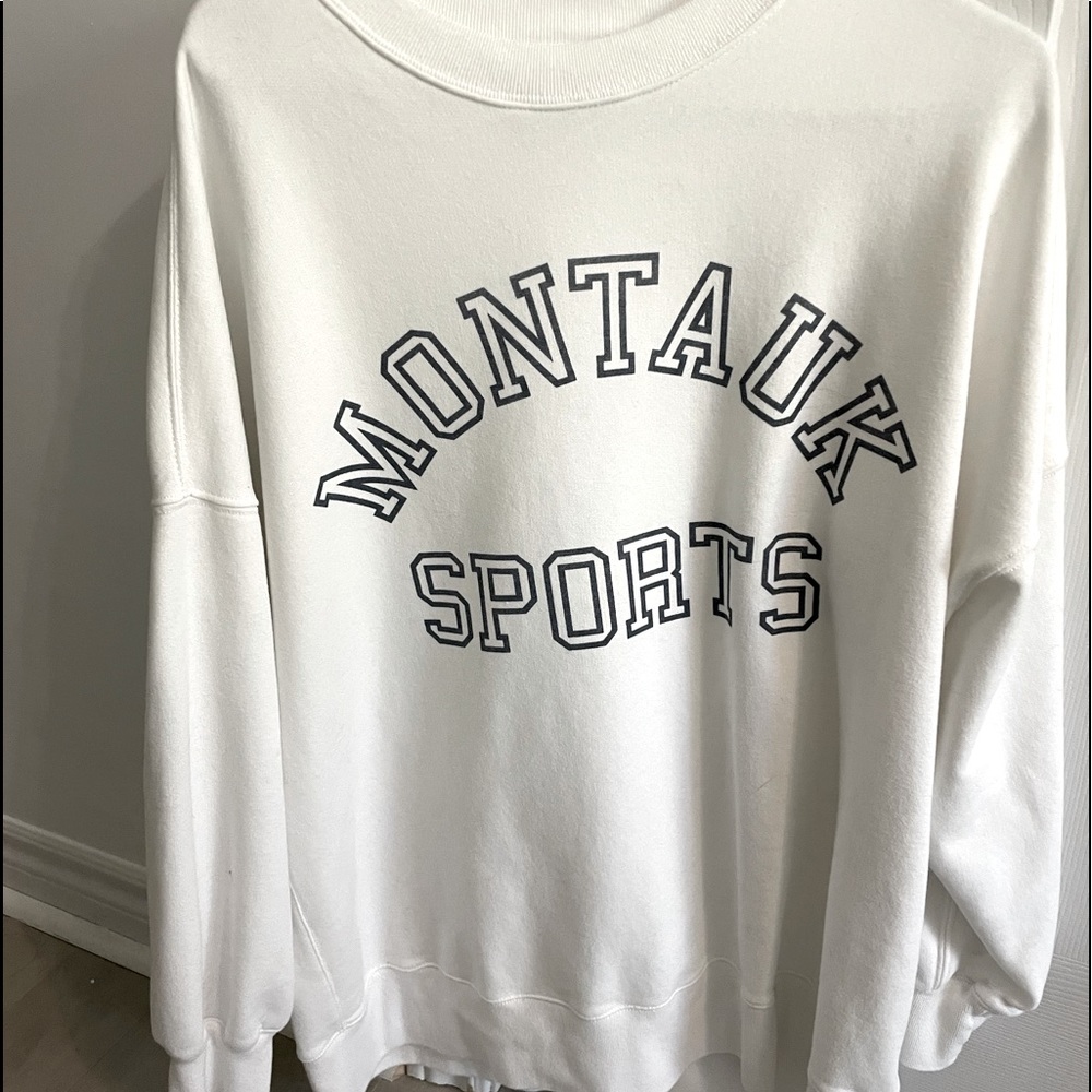 Abercrombie Boyfriend Crew Graphic Sweatshirt in White Size XL